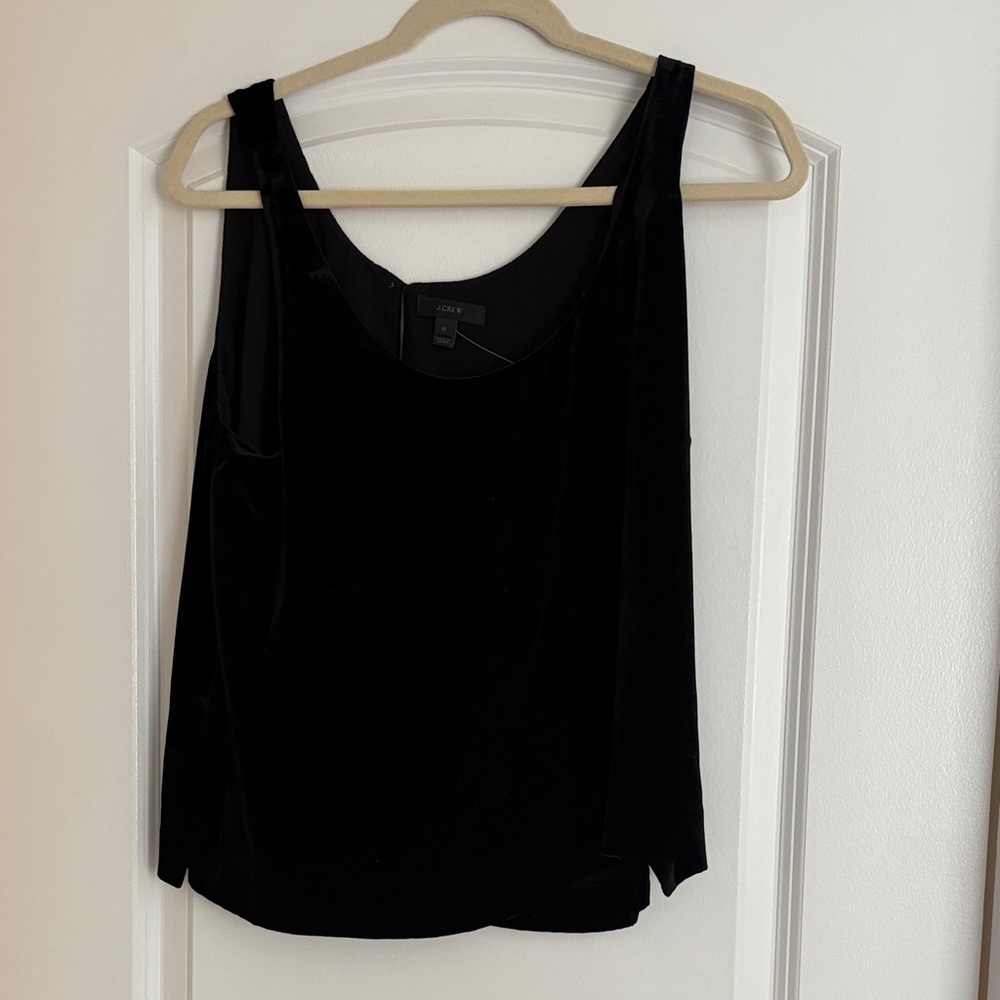 J. Crew Black Velvet Tank Top